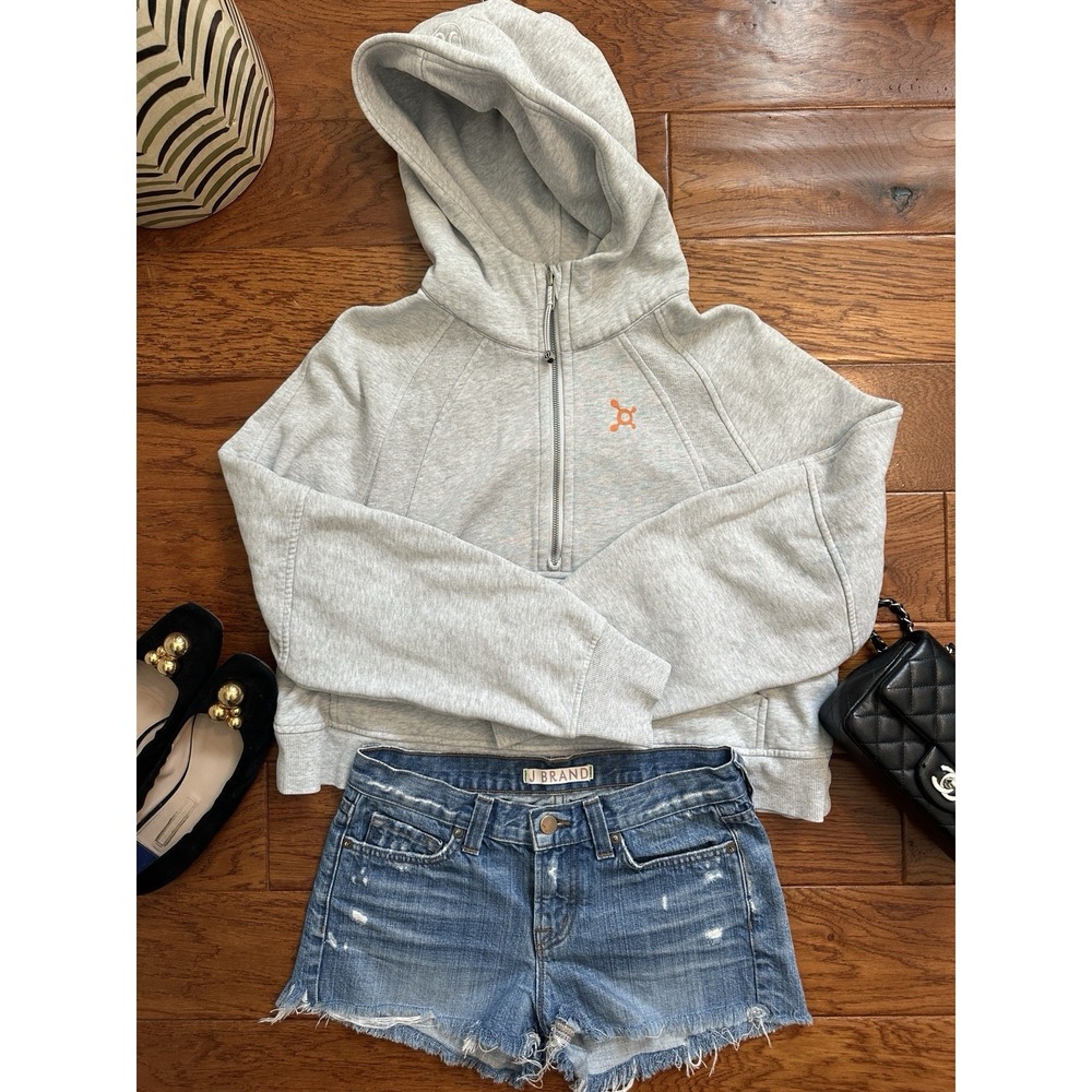 Lululemon Scuba Oversized Half Zip Hoodie M/L Grey Orangetheory Fitness OTF